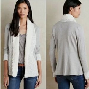 ANTHROPOLOGIE SATURDAY/ SUNDAY WOMEN'S GRAY AMBROSE KNIT JACKET SIZE S